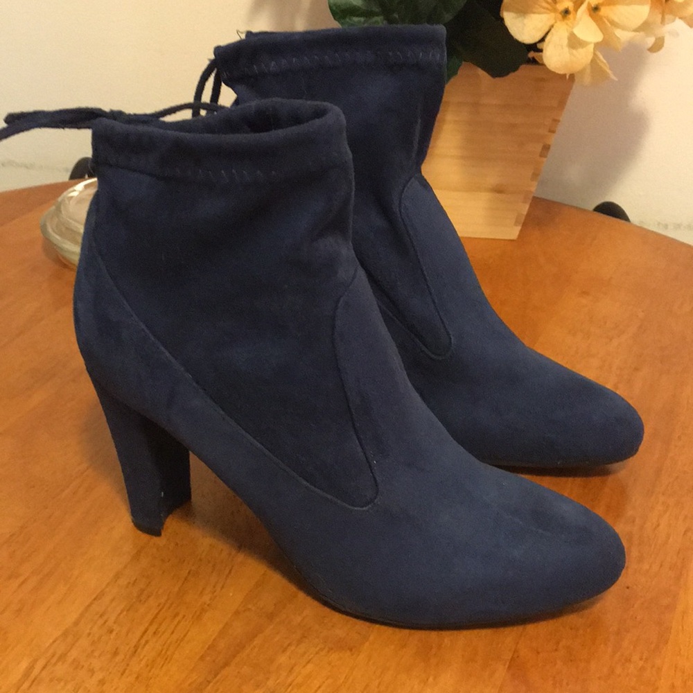 COPY - Beautiful Suede (like) Navy Heel Boot